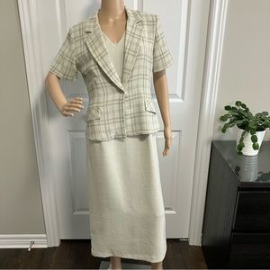 Garment Jahhan | Light green & Cream Dress & Jacket